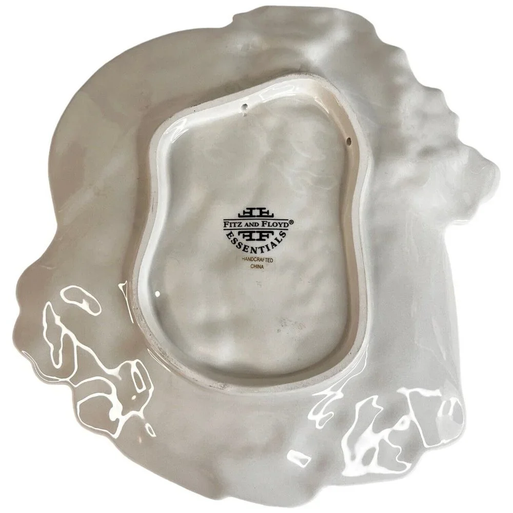 Fitz & Floyd Christmas Santa Claus Plate Canape Appetizer Dish Decor Bag of Toys